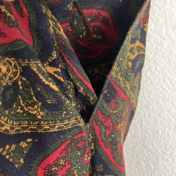 Vintage Paisley Midi Skirt 26 Waist Whimsigoth Pleated Skirt Dark Romance Rayon - Picture 8 of 10